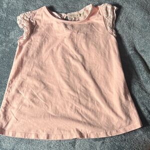 Charming Pink Ruffle Sleeve Kids Tee
